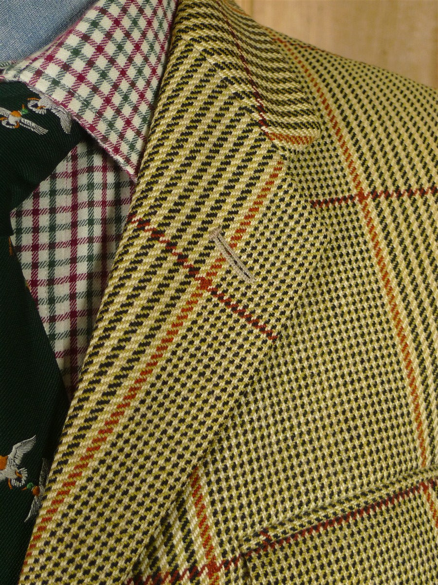 25/1067 vintage heavyweight john g hardy alsport cloth tweed hacking jacket w/ ghillie collar 37-38 regular