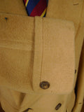 25/1086 exceptional vintage daks pure camelhair d/b polo coat overcoat w/ back strap 42