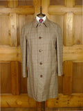 25/1089 exceptional immaculate invertere reversible beige wp check wool raincoat coat very rare 40