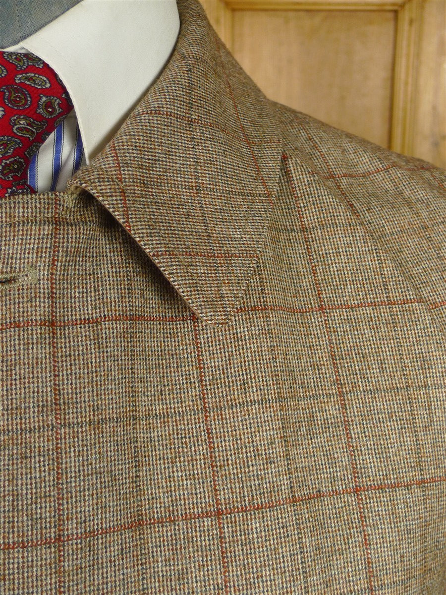 25/1089 exceptional immaculate invertere reversible beige wp check wool raincoat coat very rare 40