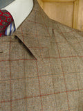 25/1089 exceptional immaculate invertere reversible beige wp check wool raincoat coat very rare 40