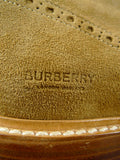 25/1091 nearly new burberry tan suede semi-brogue chukka boot  uk 8