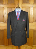 25/1135 dege 2000 savile row bespoke heavyweight black herringbone worsted d/b suit 43-44 regular