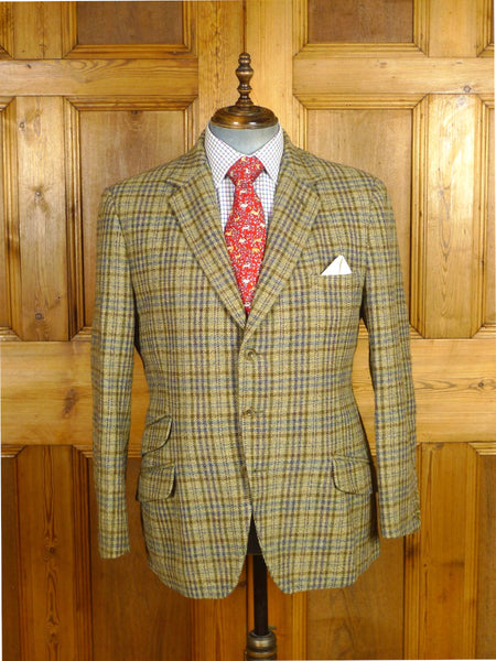 25/1097 near immaculate vintage heavyweight bespoke tailored gun check tweed jacket 42 short