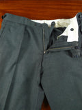 26/0014 bespoke tailored grey worsted trouser w/ waist adjusters 38