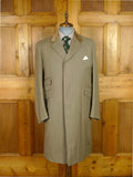 25/1117 vintage colin de'ath savile row bespoke stone ventian wool cover coat overcoat w/ velvet collar 42 regular to long