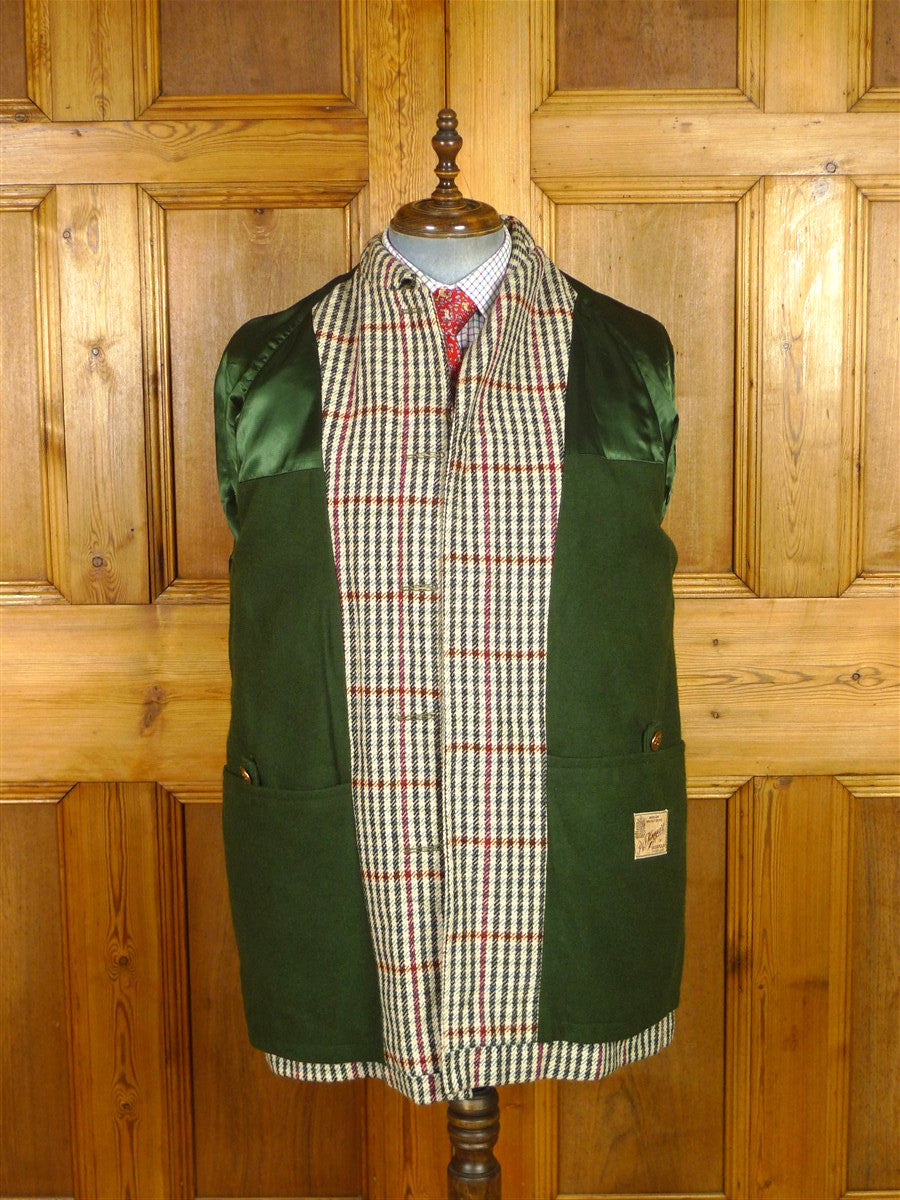 25/1103 superb immaculate haggart of aberfeldy gun check heavyweight wool field coat shooting jacket w/ wool lining 38-39