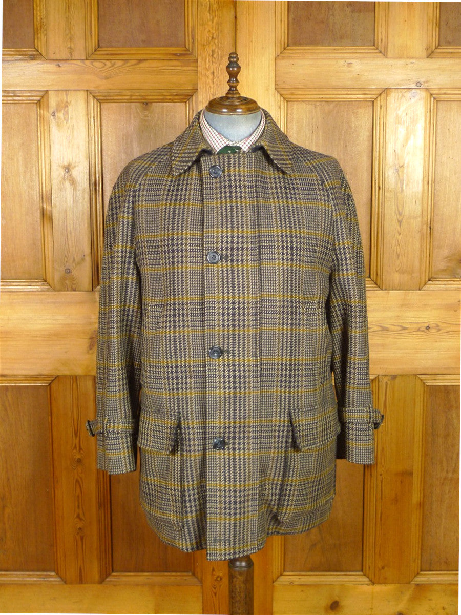 25/1105 immaculate aquascutum london glen check tweed field coat shooting jacket 45-46