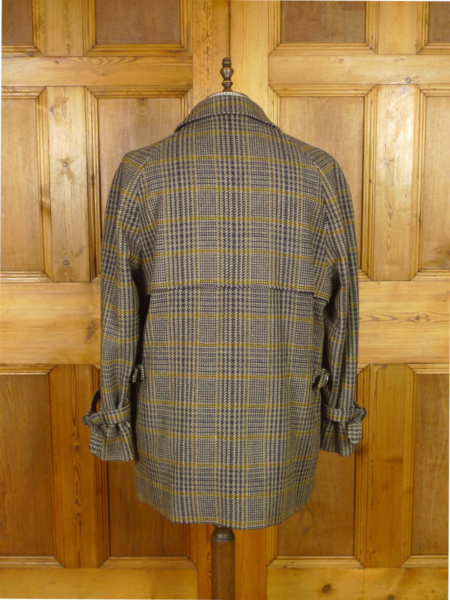 25/1105 immaculate aquascutum london glen check tweed field coat shooting jacket 45-46