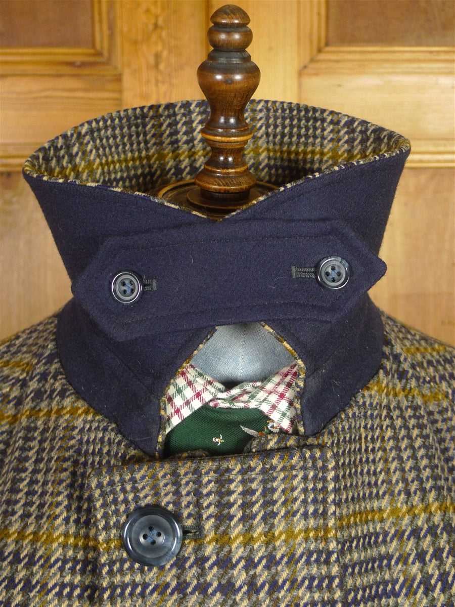 25/1105 immaculate aquascutum london glen check tweed field coat shooting jacket 45-46
