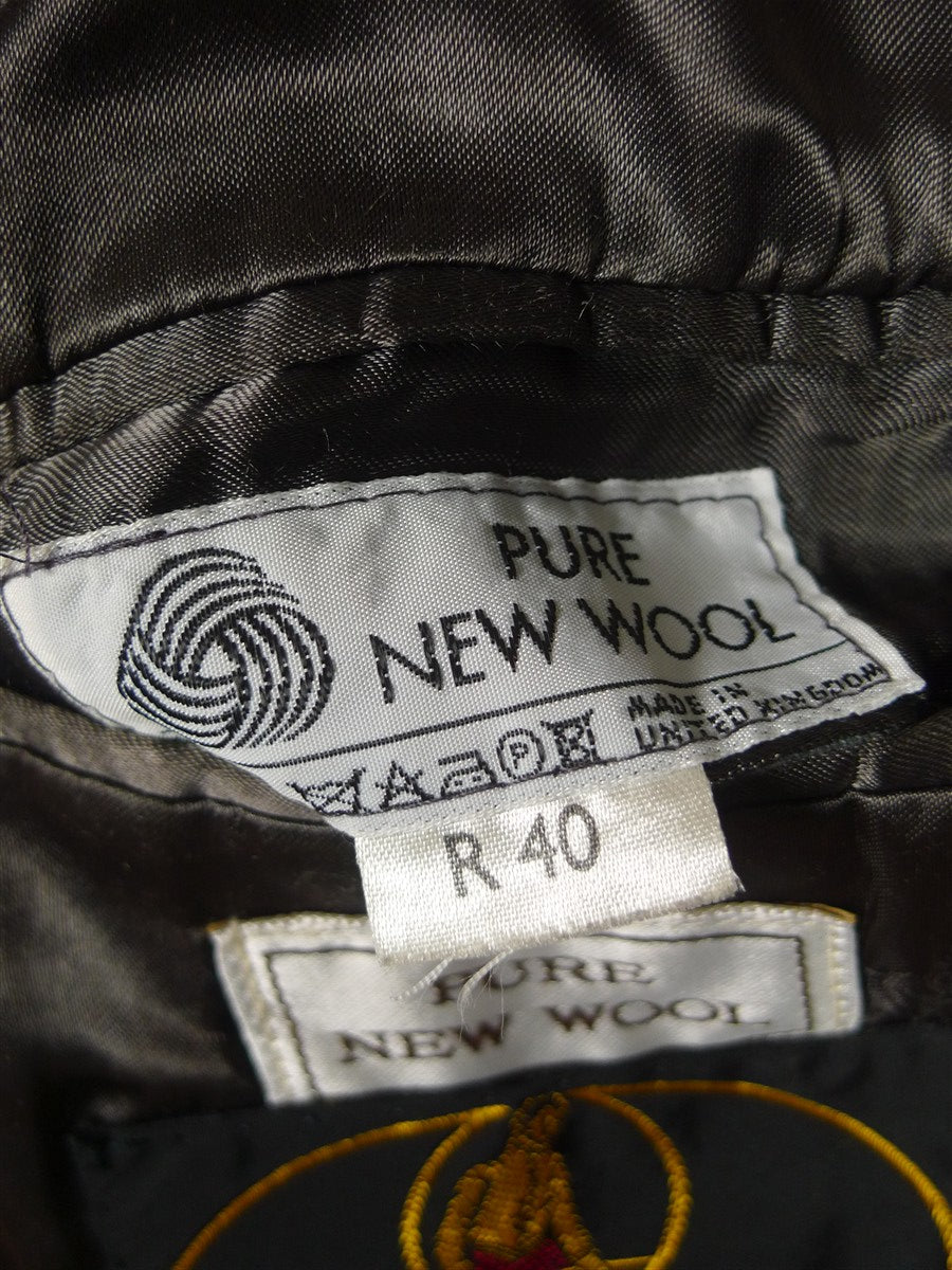 25/1106 full-length vintage crombie grey glen check d/b wool overcoat w/ belt 40-42 regular