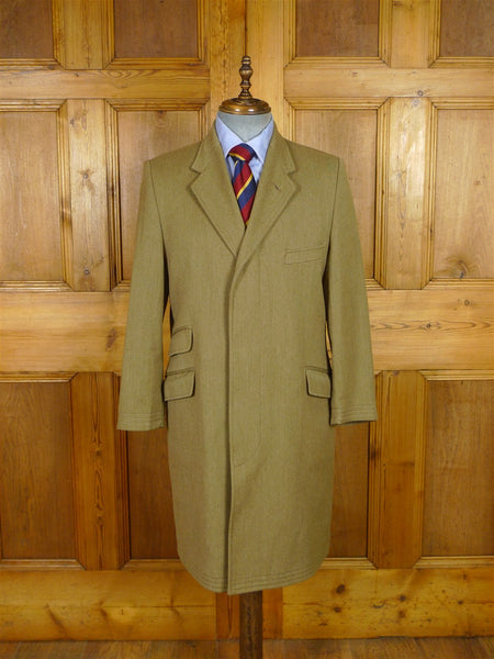 25/1113 vintage john g hardy west of england stone venetian wool covert coat overcoat 38 short to regular