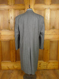25/1115 superb immaculate vintage simpson of piccadilly grey herringbone d/b wool overcoat 44 long