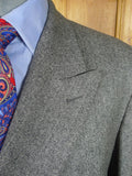 25/1115 superb immaculate vintage simpson of piccadilly grey herringbone d/b wool overcoat 44 long