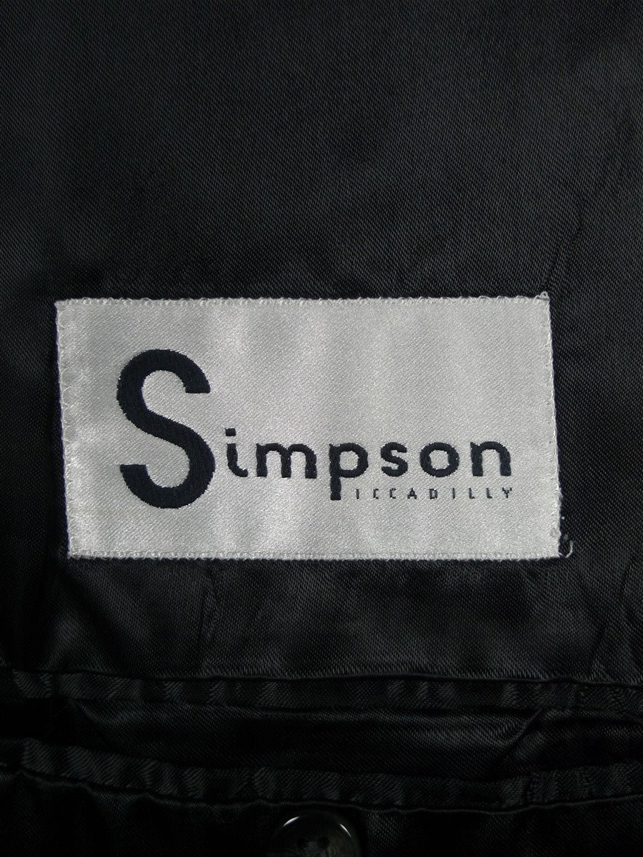 25/1115 superb immaculate vintage simpson of piccadilly grey herringbone d/b wool overcoat 44 long