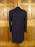 25/1116 pakeman catto carter navy blue wool chesterfield coat overcoat w/ velvet collar 40