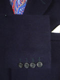 25/1116 pakeman catto carter navy blue wool chesterfield coat overcoat w/ velvet collar 40