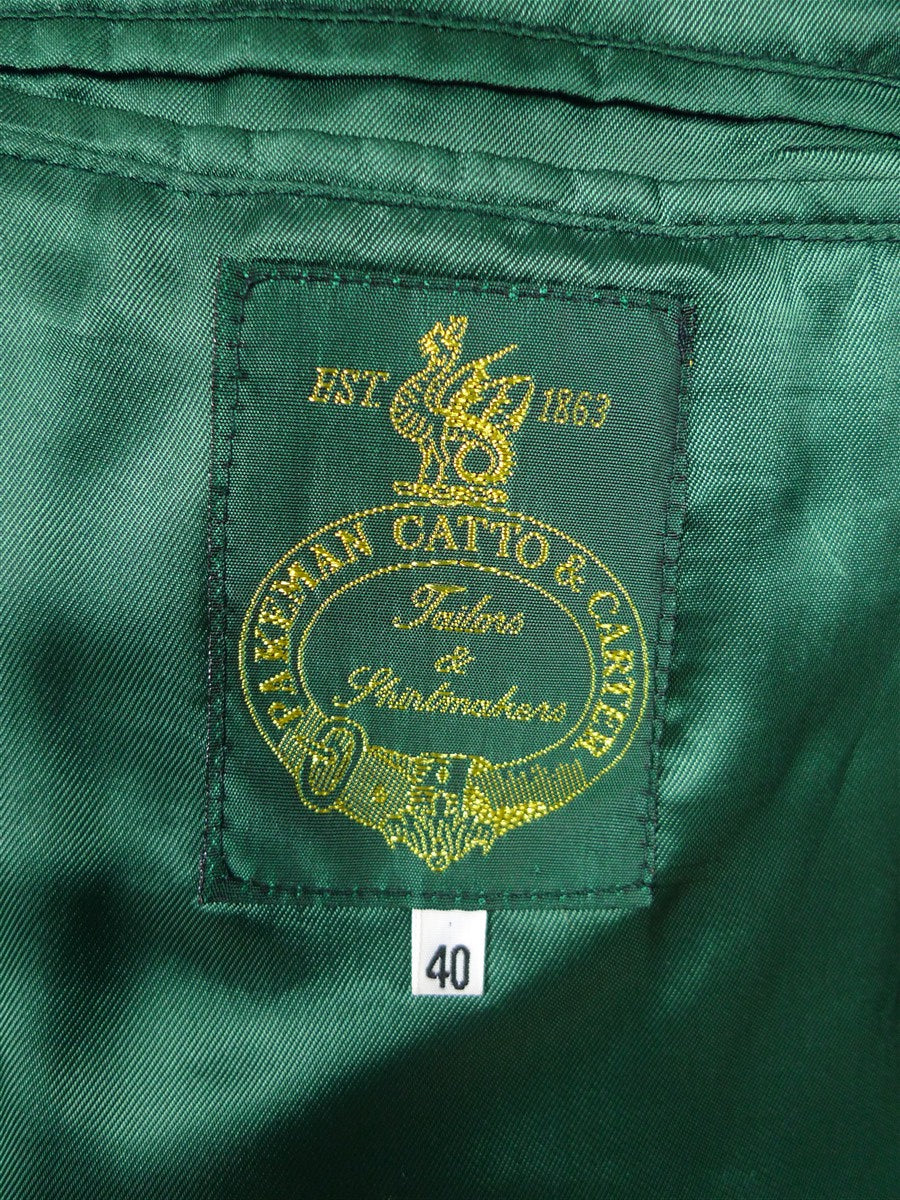 25/1116 pakeman catto carter navy blue wool chesterfield coat overcoat w/ velvet collar 40