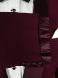 25/1131 wonderful 1960s vintage burgundy wool smoking / dinner jacket w/ silk shawl lapel 39-40 regular