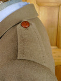 25/1107 near immaculate crombie melton wool heavyweight british warm style overcoat coat w/ leather buttons 42-43 regular