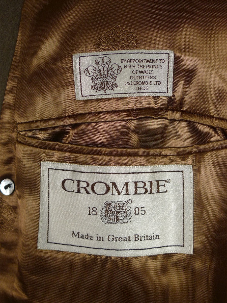 25/1107 near immaculate crombie melton wool heavyweight british warm style overcoat coat w/ leather buttons 42-43 regular