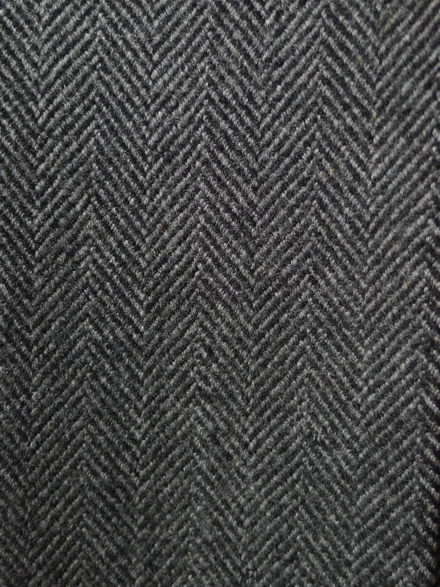 26/0016 vintage british grey herringbone d/b wool chesterfield coat overcoat 40