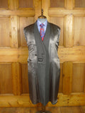 26/0016 vintage british grey herringbone d/b wool chesterfield coat overcoat 40