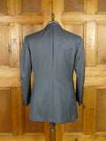 25/1134 dege & skinner 2002 savile row bespoke heavyweight grey herringbone worsted d/b suit w/ 2 pair trs 44 regular
