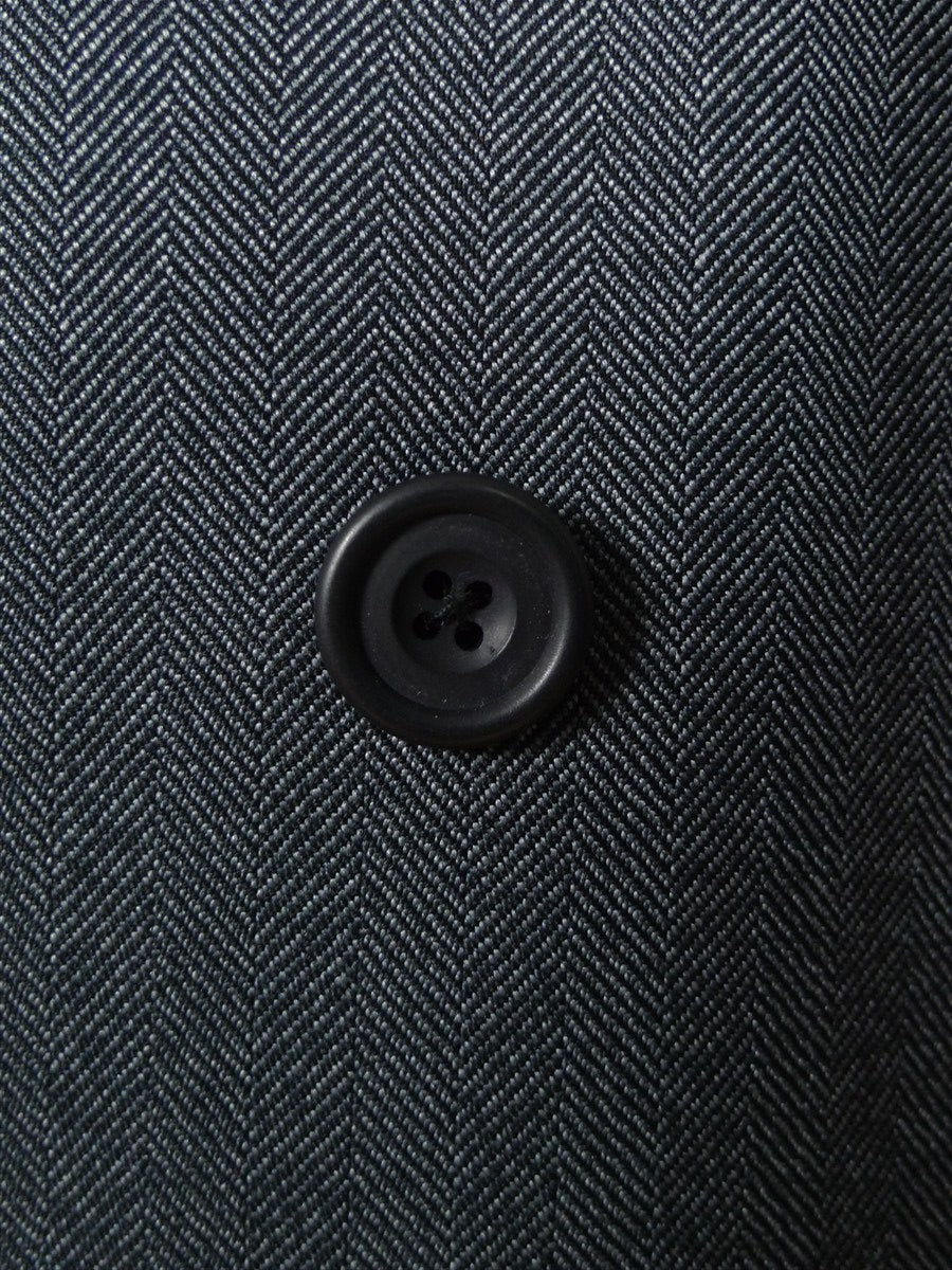 25/1134 dege & skinner 2002 savile row bespoke heavyweight grey herringbone worsted d/b suit w/ 2 pair trs 44 regular