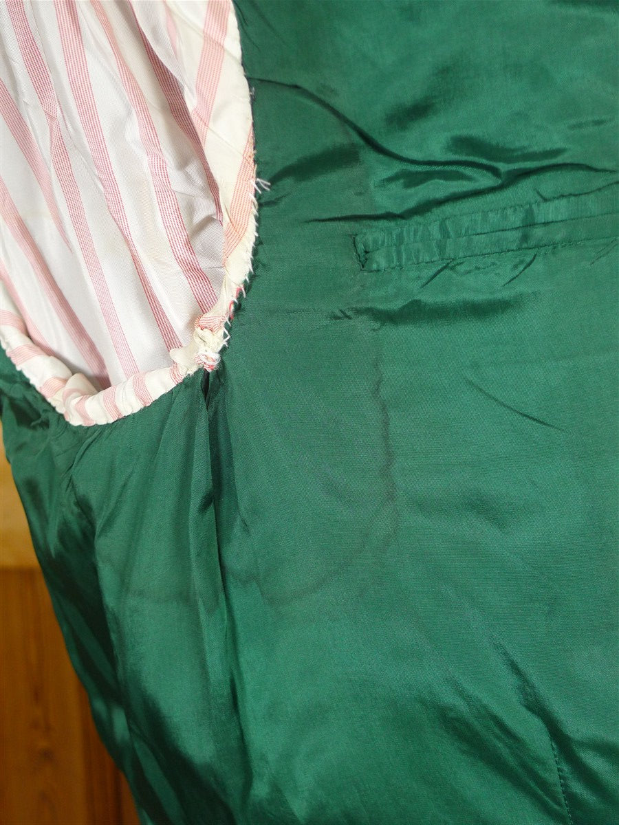 25/1134 dege & skinner 2002 savile row bespoke heavyweight grey herringbone worsted d/b suit w/ 2 pair trs 44 regular