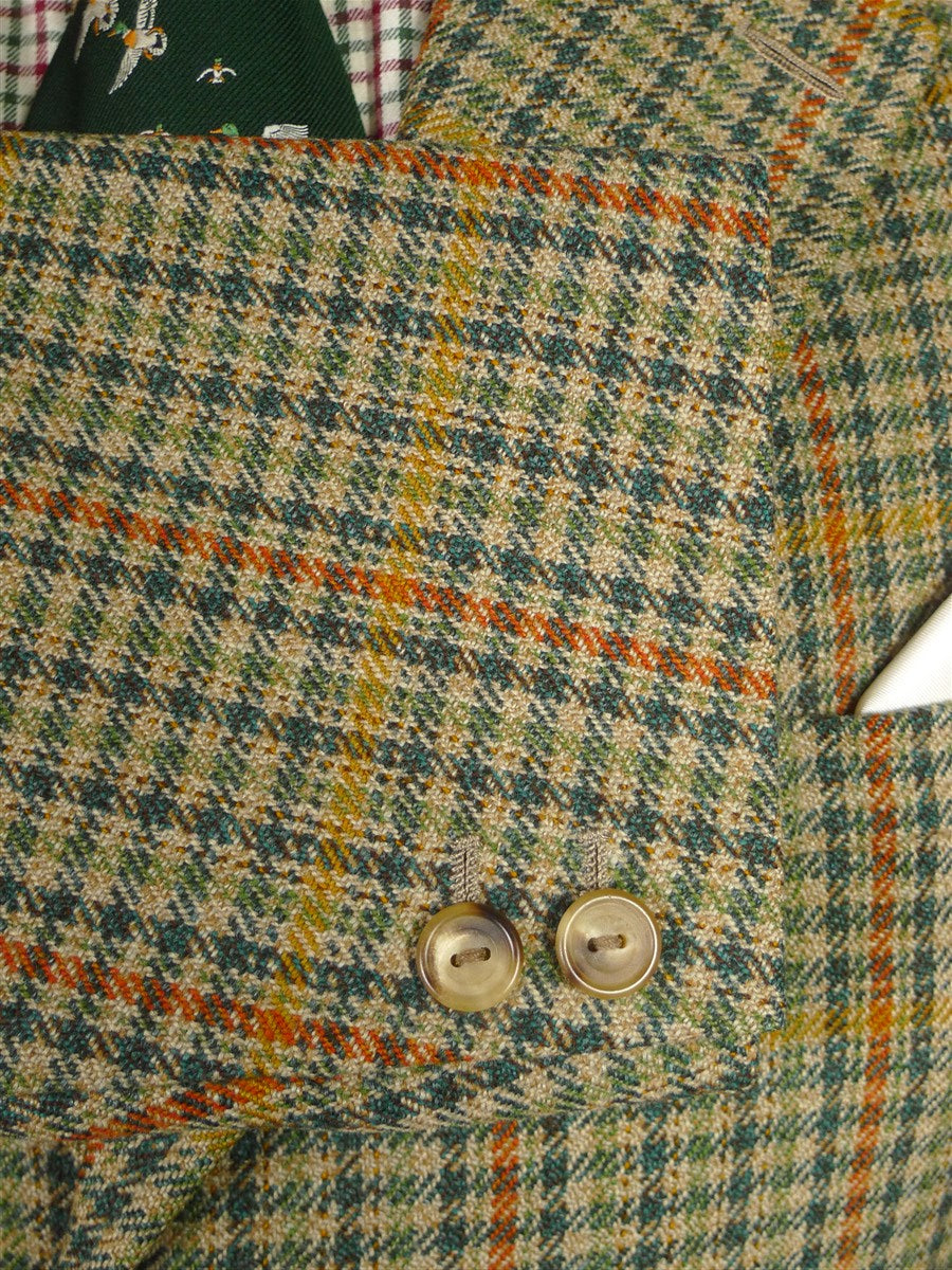 25/1128 vintage british bespoke heavyweight gun check tweed jacket 44-45 long