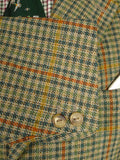 25/1128 vintage british bespoke heavyweight gun check tweed jacket 44-45 long