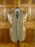 25/1128 vintage british bespoke heavyweight gun check tweed jacket 44-45 long