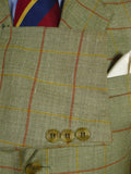 25/1130 near immaculate daks wool silk & linen green wp check sports jacket blazer 42 long