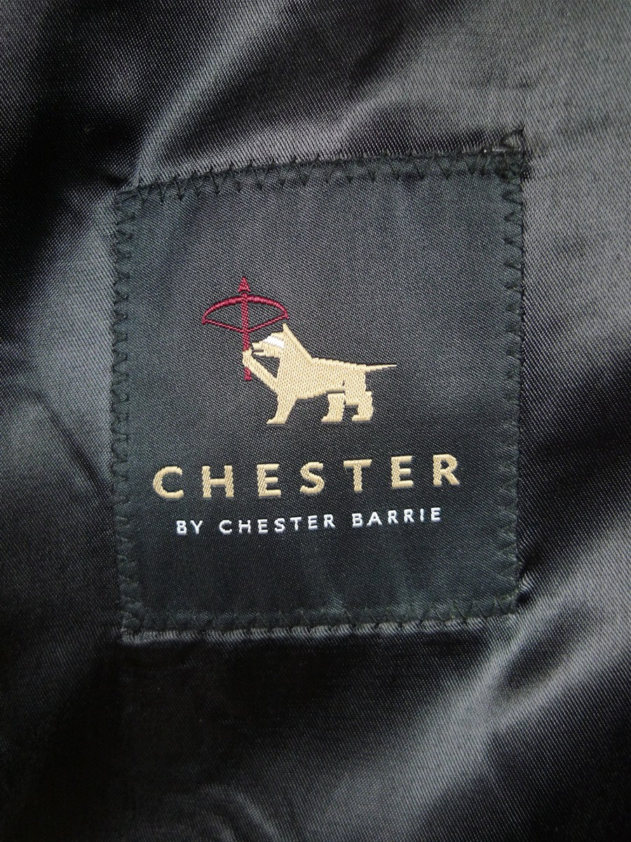 25/1143 immaculate chester barrie grey herringbone wool chesterfield coat overcoat 42 regular