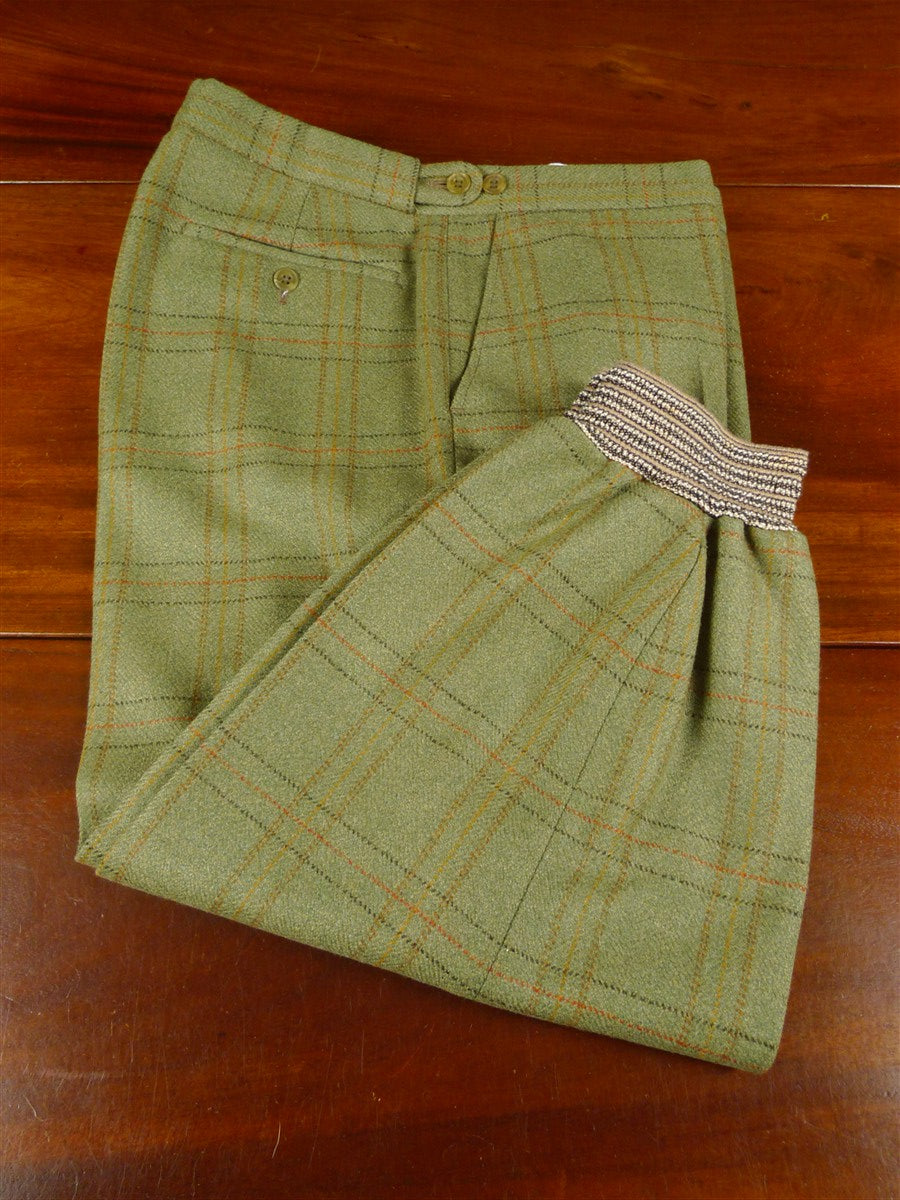 25/1120 immaculate green wp check tweed shooting breeks 36