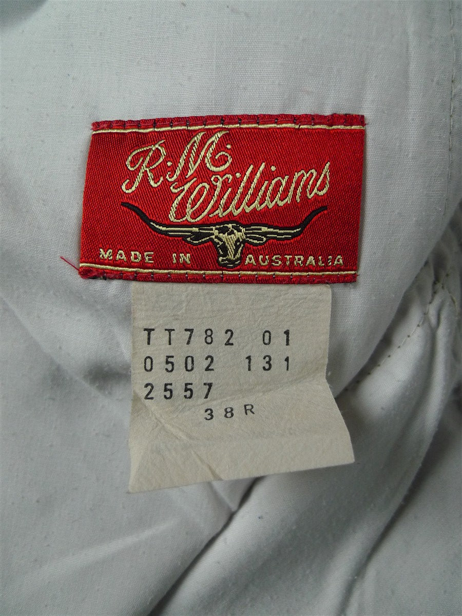25/1125 immaculate rm williams australian heavy cotton drill brown chino jean trouser 38