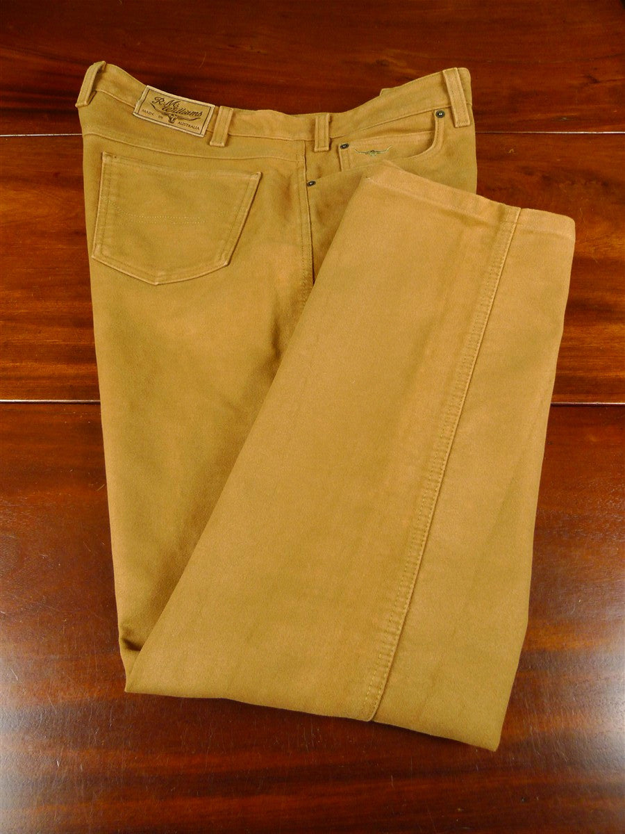 25/1126 immaculate rm williams australian heavy cotton moleskin tan brown jean trouser 38