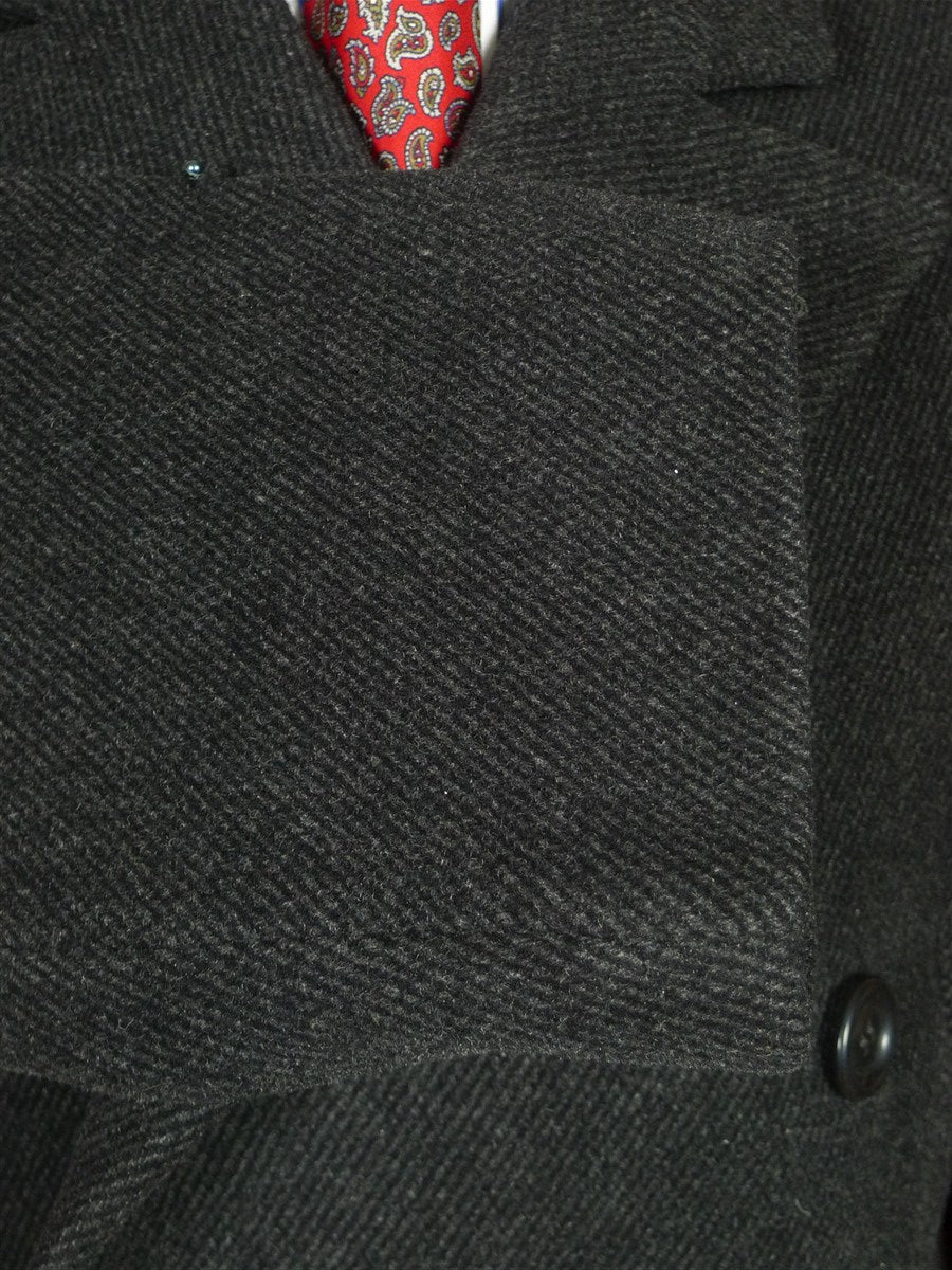 25/1138 genuine 1950s vintage heavyweight charcoal grey diagonal twill d/b overcoat coat 44