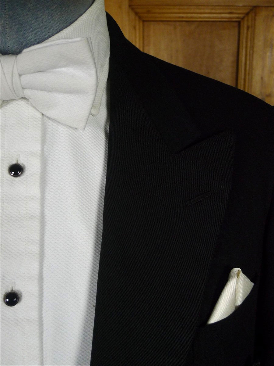 25/1132 vintage 1950s 1960s london tailor black barathea wool evening tailcoat 38 long