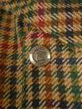25/1148 superb vintage heavyweight scottish tweed gun check shooting field coat 44-45