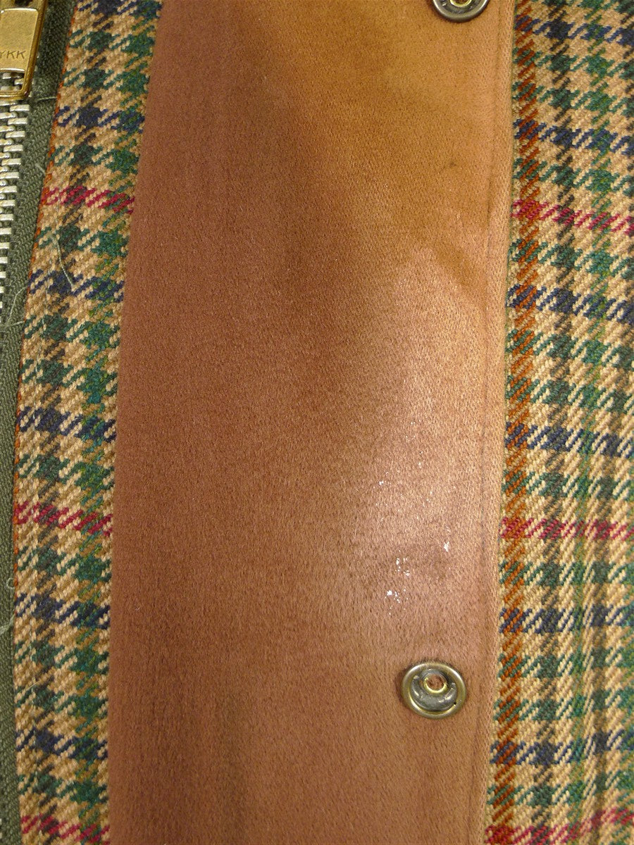 25/1148 superb vintage heavyweight scottish tweed gun check shooting field coat 44-45