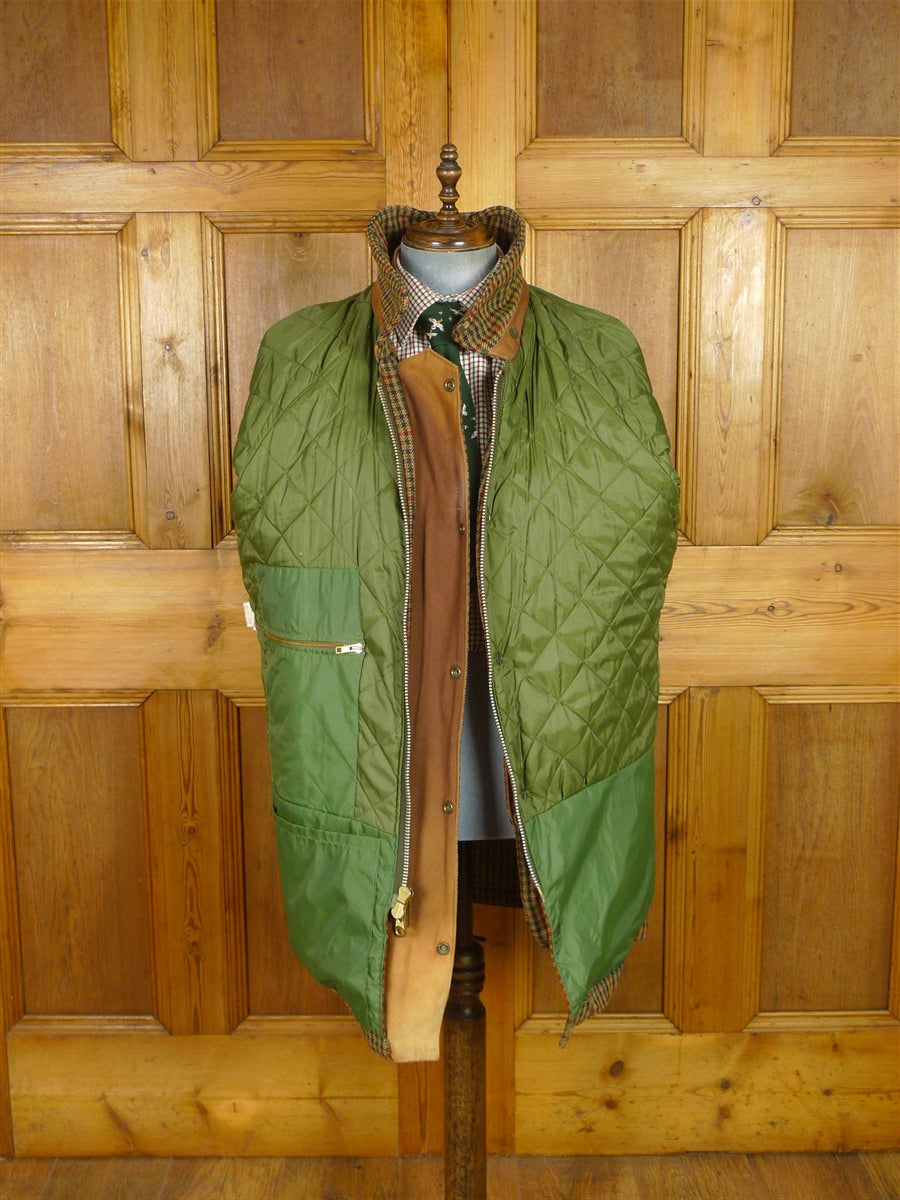 25/1148 superb vintage heavyweight scottish tweed gun check shooting field coat 44-45