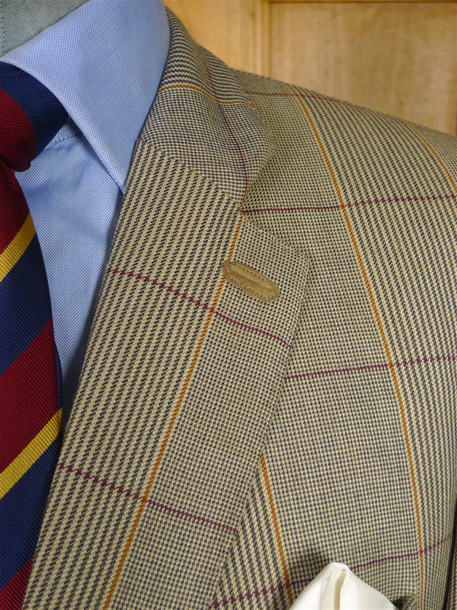 25/1129 immaculate crombie 100% wool sporting check blazer sports jacket w/ working cuff & original bag 44 regular