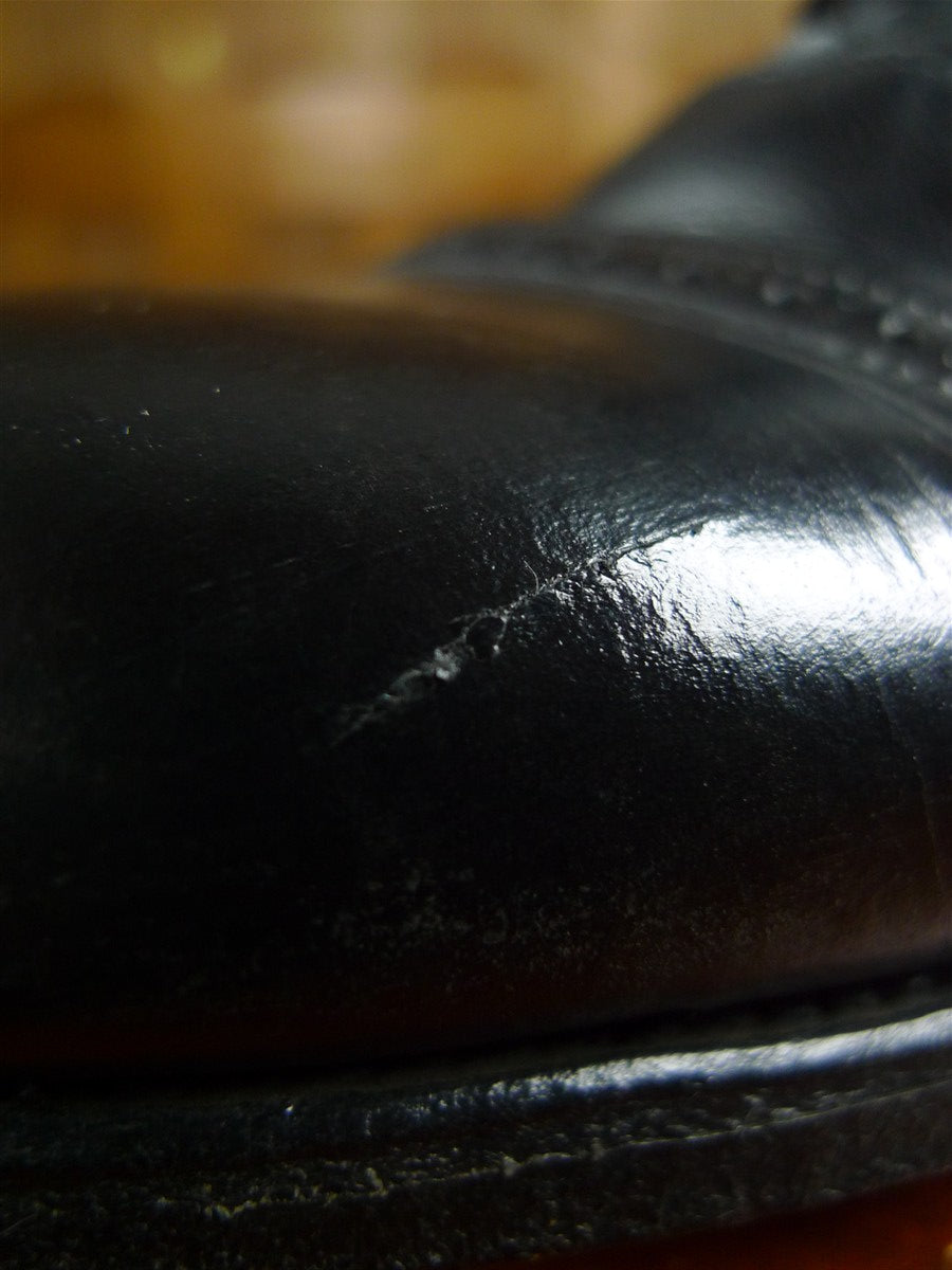 25/1150 vintage black grenson semi-brogue boot uk 10