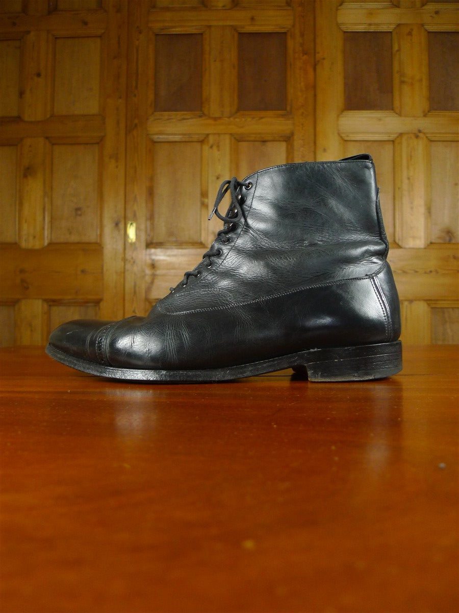 25/1150 vintage black grenson semi-brogue boot uk 10