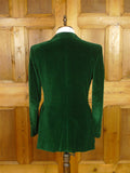 25/1156 exceptional 1972 cyril a castle savile row bespoke bottle green velvet smoking / dinner jacket w/ silk facings 39-40 regular