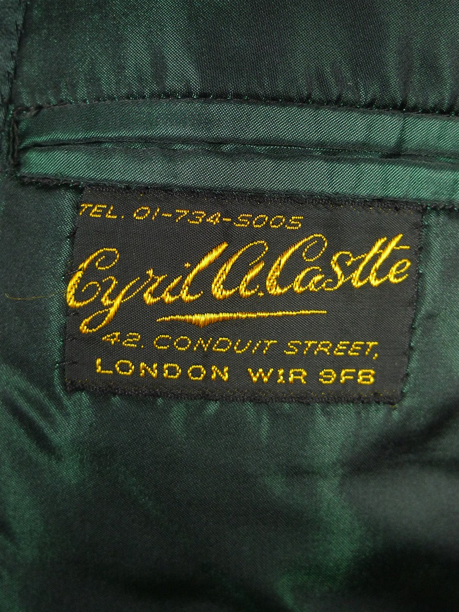 25/1156 exceptional 1972 cyril a castle savile row bespoke bottle green velvet smoking / dinner jacket w/ silk facings 39-40 regular