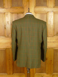 25/1165 near immaculate john g hardy green gun check tweed sports jacket blazer 48 regular