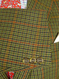 25/1165 near immaculate john g hardy green gun check tweed sports jacket blazer 48 regular